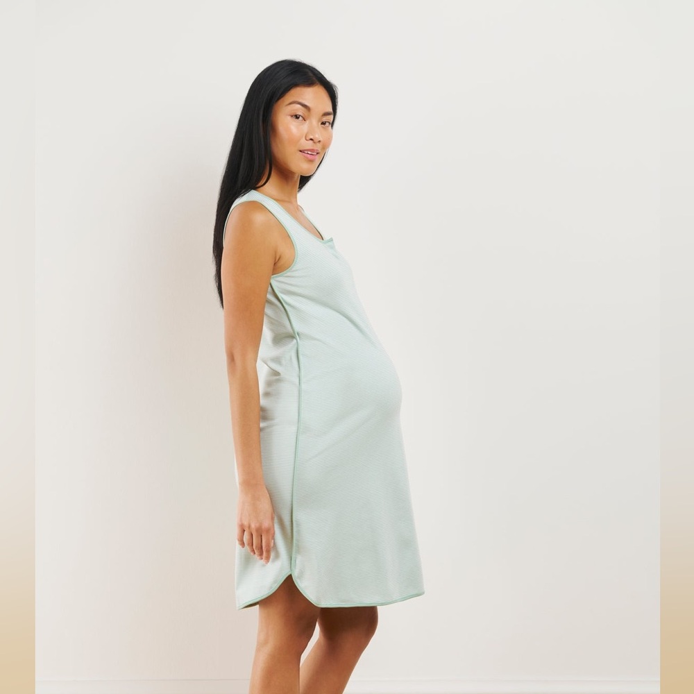 LAKE Pima Maternity Tank Gown in Parisian Green